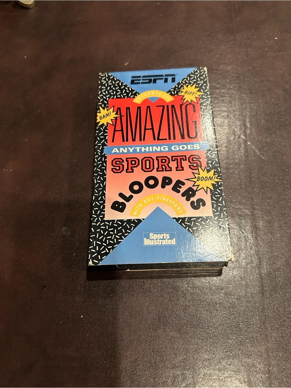 Amazing Sports Bloopers VHS Tape - Colorful Retro Label